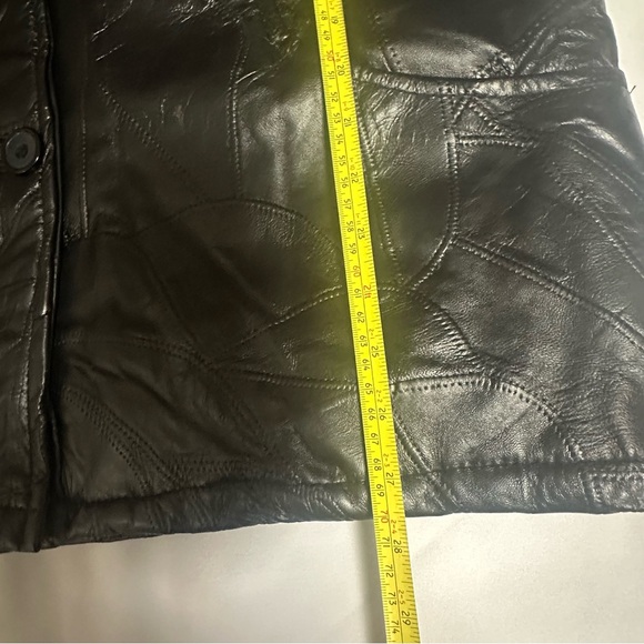 Tudor Court by Haband black Leather Trench Coat - Picture 12 of 16